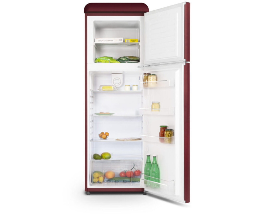 Schneider SCDD309VWR retro jaren 50 koelkast - donker rood