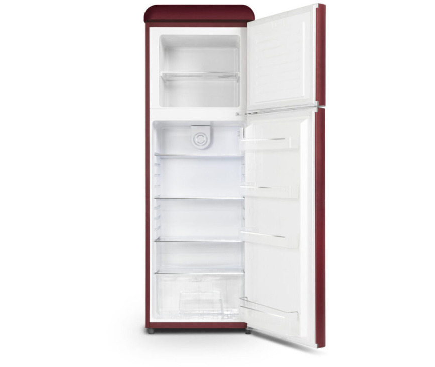 Schneider SCDD309VWR retro jaren 50 koelkast - donker rood