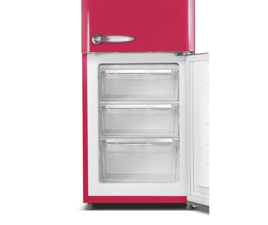 Schneider SCCB250VHAW retro jaren 50 koelkast - hawaii rood