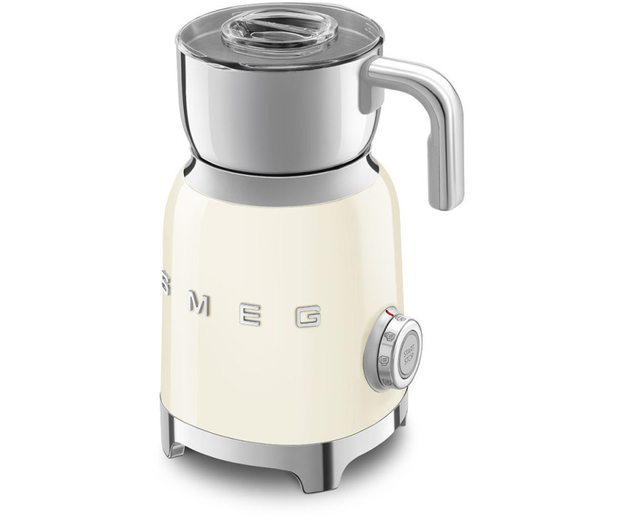 De Smeg MFF01CREU melkopschuimer is gemaakt van verschillende materialen