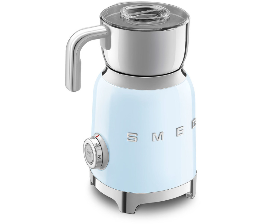 De Smeg MFF01PBEU melkopschuimer is door de verschillende materialen zeer duurzaam