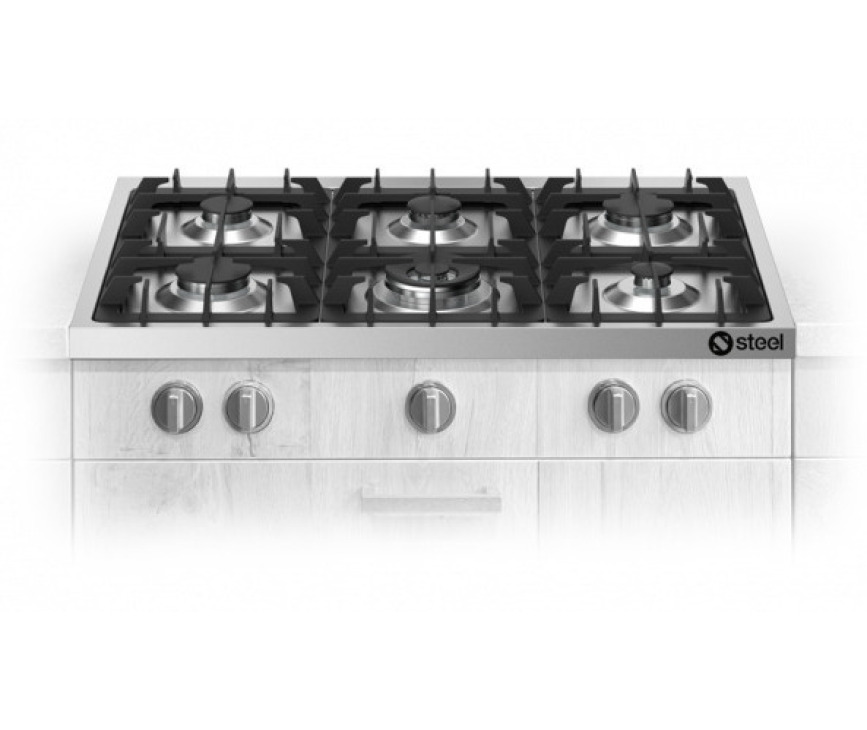 Steel E9P-6 inbouw kookplaat