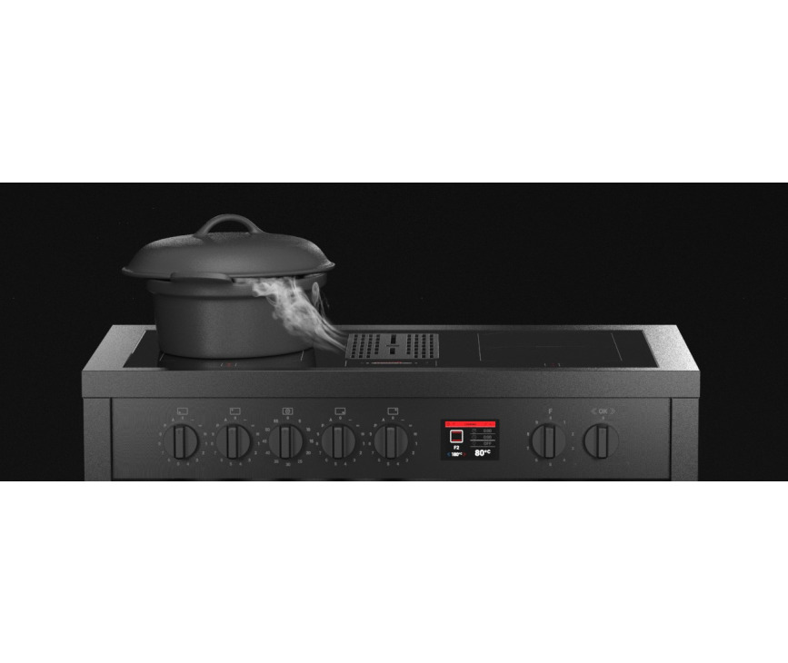 Steel Enfasi Mistral EQ9F-4FIK NF inductie fornuis met afzuiging - zwart