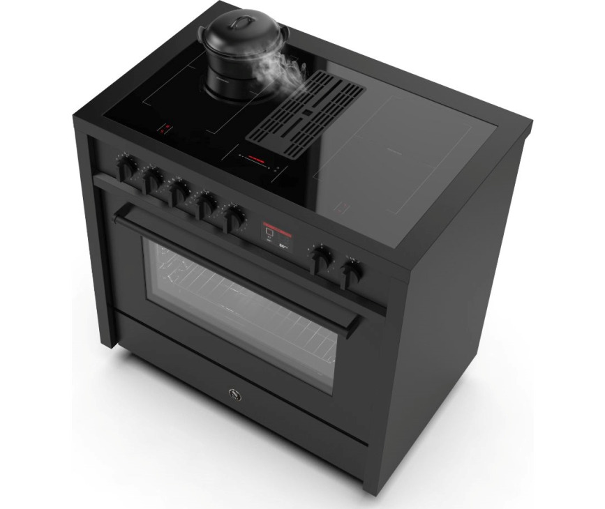 Steel Enfasi Mistral EQ9F-4FIK NF inductie fornuis met afzuiging - zwart