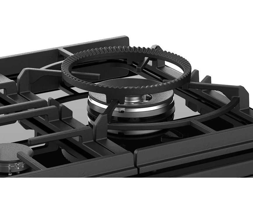 De wokring op de GTG kookplaat op het Stoves Precision DX S1000DF GTG EU BK zwart fornuis