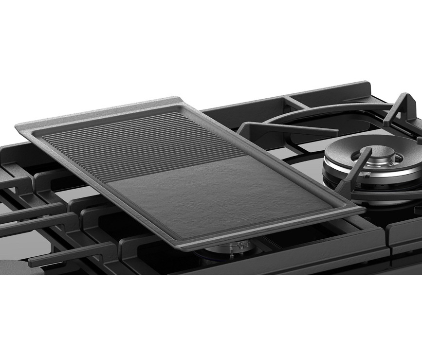 De grillplaat op de GTG kookplaat van het Stoves Precision DX S1100DF GTG EU BK zwart fornuis