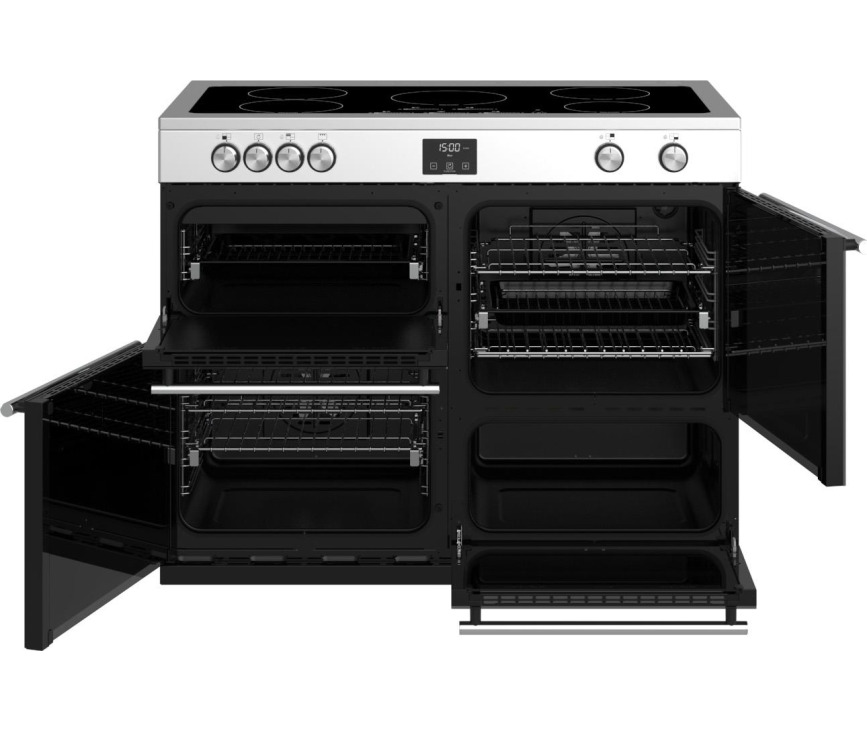 De Stoves Precision DX S1100Ei SS rvs inductie fornuis heeft vier ovens