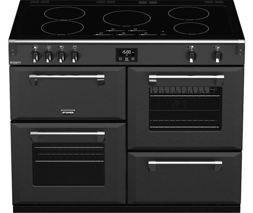 Het Stoves Stoves Richmond DX S1100Ei CB Ant antraciet inductie fornuis heeft vijf zones