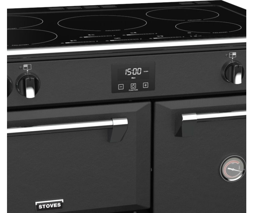 Dankzij de timer op de Stoves Richmond DX S900Ei CB Ant antraciet inductie fornuis kookt u nooit te lang door