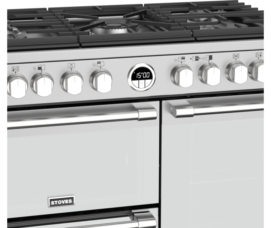 Het Stoves Sterling S900 DF rvs fornuis is een echt design fornuis