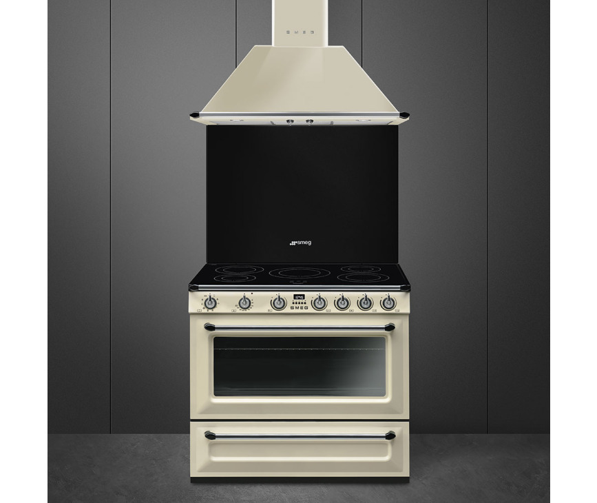 Smeg TR90IP9 inductie fornuis - crème