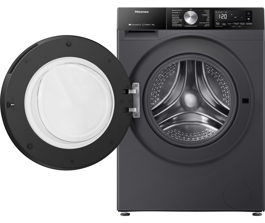 Hisense WF3S9043BB3 wasmachine - zwart