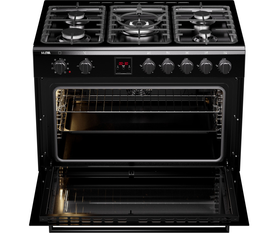 Etna FG190ZWA gas fornuis zwart - 90 cm. breed