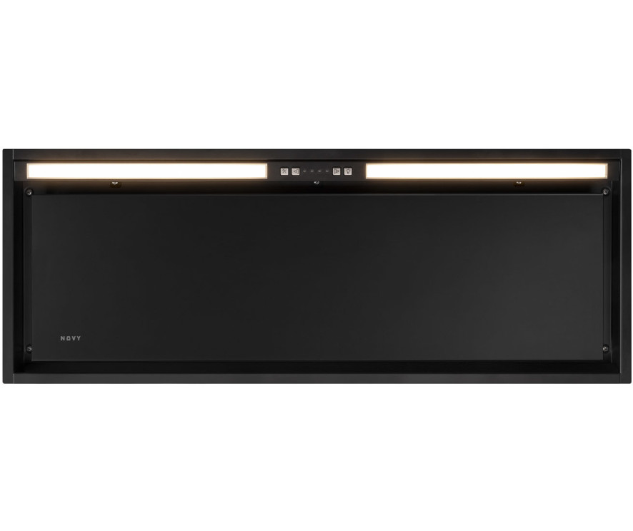 Novy 26082  inbouw afzuigkap - Vision - zwart glas - 90 cm. breed
