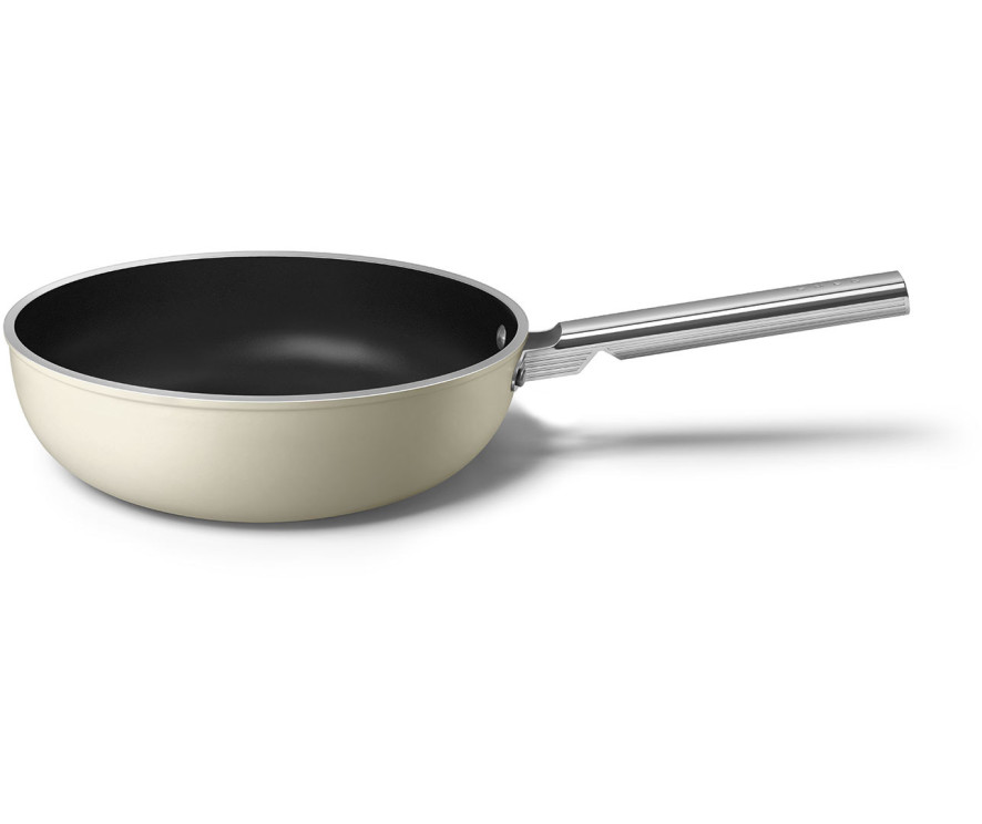 Dankzij de vernieuwde bodem van deze Smeg wokpan is PFAS niet meer aanwezig