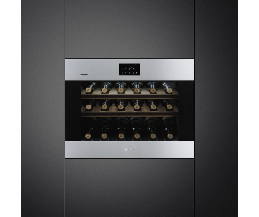 Smeg CVI318RWX2 inbouw wijnkoelkast / wijnklimaatkast - nis 45 cm. - linksdraaiend