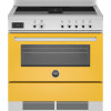 BERTAZZONI fornuis inductie met afzuiging geel PROCH94I1EGIT