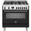 BERTAZZONI fornuis gas zwart/rvs MPL96L1ENET
