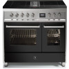 STEEL fornuis inductie Mistral EQ10FF-4FIKW antraciet
