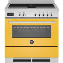 Bertazzoni PROCH94I1EGIT Air-Tec inductie fornuis met afzuiging (kookveldafzuiging) - geel