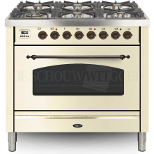 Boretti VPNO96OWG fornuis gasoven oud-wit