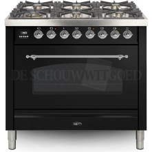 Boretti VPNR96ZWG fornuis gasoven zwart
