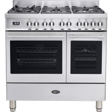 Boretti MFBG902IX/2 fornuis met dubbele oven - rvs - Milano