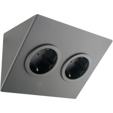 Caressi 2ST14 Zwart contactdoos - 2-voudig