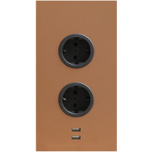 Caressi 2ST20 + USB Copper energiezuil - koper kleur