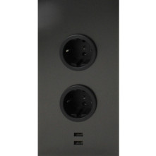 Caressi 2ST20 + USB Gun Metal energiezuil