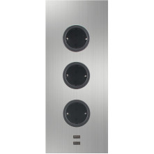 Caressi 3ST29 Rvs energiezuil - 3-voudig met USB