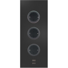 Caressi 3ST29 Zwart energiezuil - 3 voudig met usb