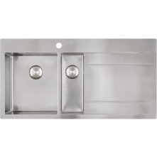 Caressi CAPP3415ABL rvs dubbele spoelbak met wegzetvlak