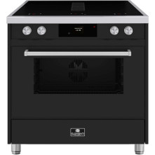 Elementi di Cucina IM9034-MZ-IX-S inductie fornuis met geïntegreerde afzuiging - vooraanzicht in mat zwart