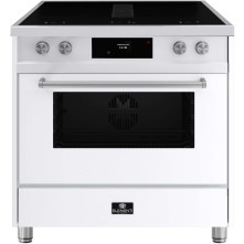 Elementi di Cucina IM9034-WT-IX-S wit inductie fornuis met afzuiging en rvs knoppen