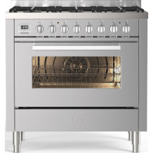 ILVE L096WSCM3/SS gasfornuis roestvrijstaal 90 cm breed met 6 gasbranders