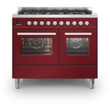 Ilve LD106WMP/BU fornuis rood - 100 cm. breed
