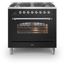 Ilve P096NE3/BK fornuis - zwart - 90 cm. breed