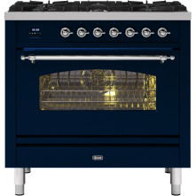 Ilve P096NE3/MB fornuis - blauw - 90 cm. breed