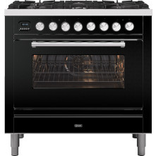 Ilve P096WE3/BK fornuis zwart - 90 cm. breed