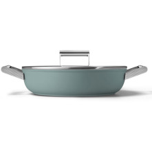 Vooraanzicht van de Smeg DPF2812EGM smoorpan