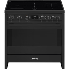 Smeg B95IMAN9 inductie fornuis - volledig antraciet