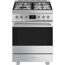 De Smeg C6GMXNLK2 is een 60 cm. breed gas fornuis uitgevoerd in roestvrijstaal