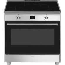 De Smeg CG90CIXT is een 90 centimeter breed inductie fornuis