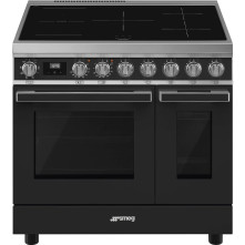 Smeg CPF92IMA inductie fornuis - antraciet - dubbele oven - Portofino