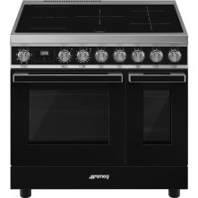 Smeg CPF92IMBL inductie fornuis - zwart - dubbele oven - Portofino