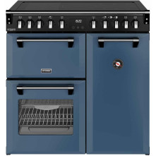 Klik en bekijk de Stoves Richmond 90 EI DX RTY Twilight Blue Stoves Richmond 90 Ei DX RTY inductie fornuis - twilight blue - Deluxe