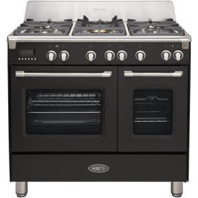 Boretti CFBG902ZW/2 gas fornuis zwart - dubbele oven