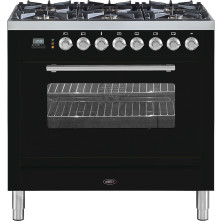 Boretti VP96ZW DF Dual Fuel fornuis in de kleur zwart