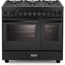 Elba EX 966T MAA gas fornuis met dubbele oven - antraciet